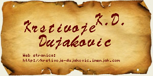 Krstivoje Dujaković vizit kartica
